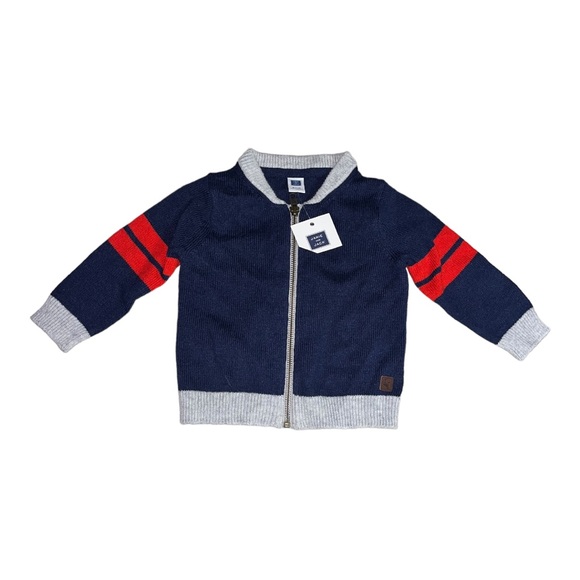 Janie and Jack baby boyzip up sweater cardigan 6-12m new - Picture 1 of 3